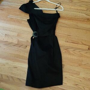 Cato size 12 Black Asymmetrical One Shoulder Cocktail Dress